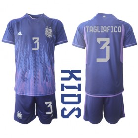 Baby Fußballbekleidung Argentinien Nicolas Tagliafico #3 Auswärtstrikot WM 2022 Kurzarm (+ kurze hosen)